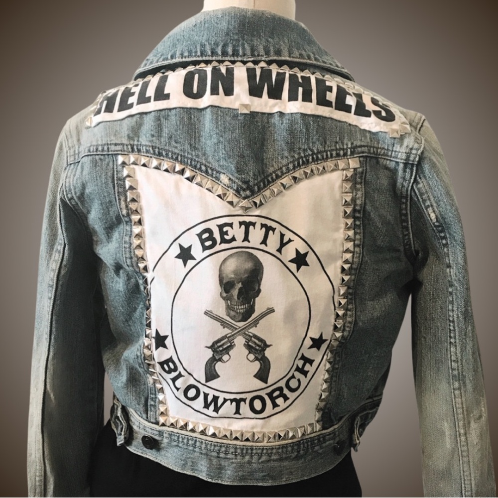 Upcycled Denim Jacket with Betty Blowtorch Tee